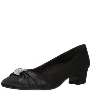 Easy Street Womens Eloise Black Satin 7.5 M (B)